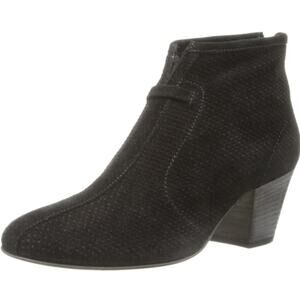 Aquatalia perforated suede Western heeled Ankle boots Sz 8.5